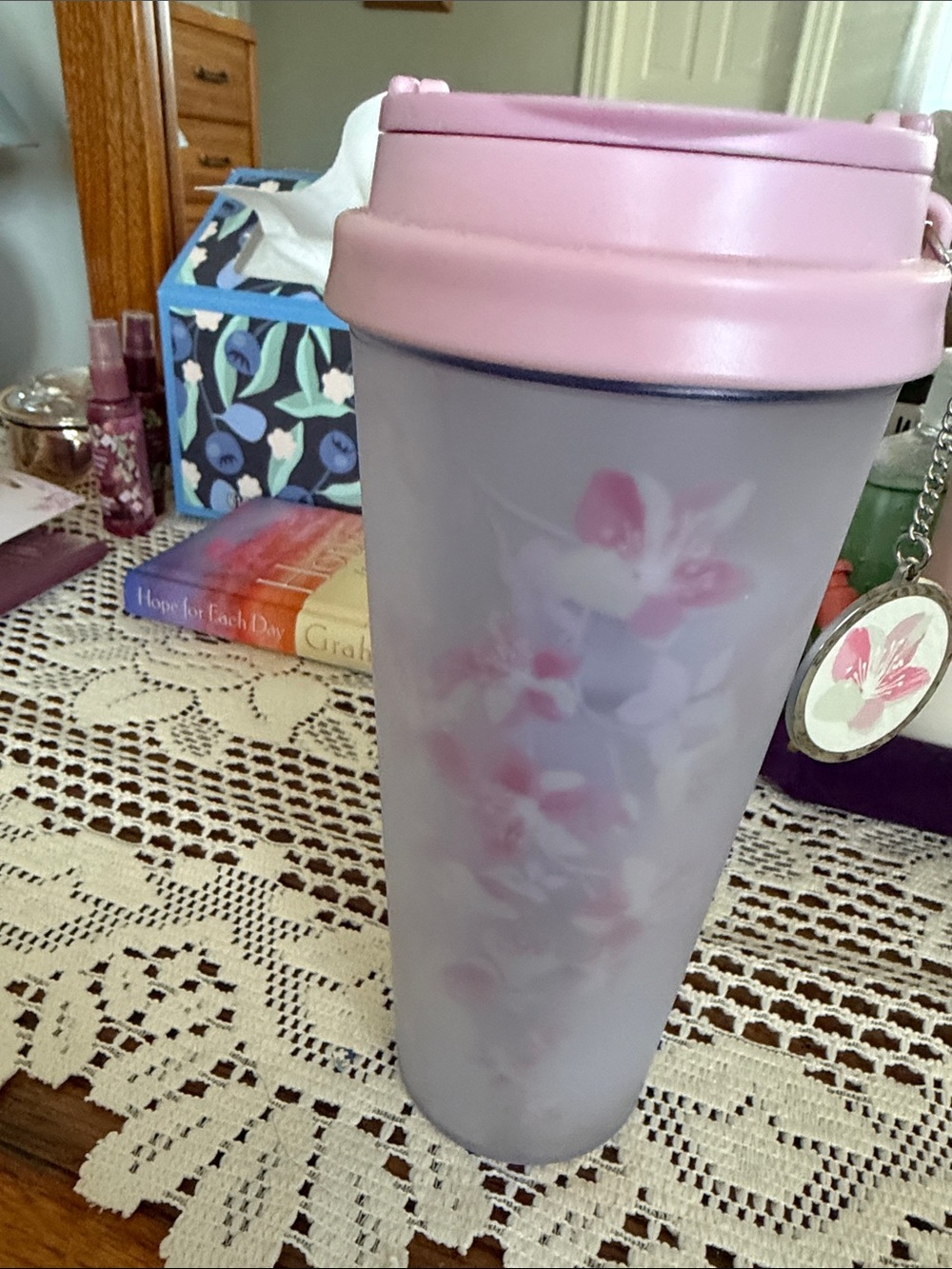 Starbucks Pink Floral Matte Travel Tumbler